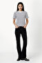Stripes Cotton Blend Crew Neck T-Shirt