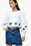 Embroidered Regular Cotton High Neck Top - 2