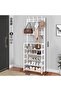 5 Layers Multi Layered Shoe Rack Floor to Floor Integrated Multi-Functional Clothes Rack Door Storag - 5