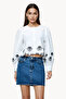 Embroidered Regular Cotton High Neck Top