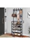 5 Layers Multi Layered Shoe Rack Floor to Floor Integrated Multi-Functional Clothes Rack Door Storag - 6