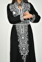 Ladies Printed Jalabiya - Full-Sleeve crepe Dress with belt - 3