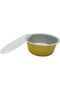 4000 ml Golden Aluminium Round Food Container with Lid – 1 Pc | Extra-Large Disposable