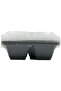 Black Base Rectangular 3-Compartment Food Containers with Lids – 5 Pieces | Microwave & - 4