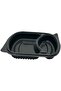 Black Base 2-Compartment Food Containers with Lids – 5 Pieces | Microwave, Freezer & Di - 8