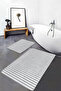 Set of 2 Gray - White Geometric Motif Striped Geometric Classic 2-Piece Bath Mat Set - 3