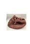 Red Brown Paper Thread Hand Bag - 6