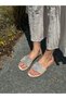 Beige Suede (Willy) Silver Stone Detail Women's Slippers - 3