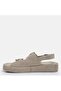 Large Size Women's Khaki Leather Sandals 41-42-43-44-45 Beige Leather - 6