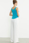 Thick Strap Ribbed Basic Undershirt - Turquoise - 4