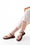 S-101 Tan Flip Flop Stone Detailed Daily Women's Sandals
