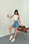 Women's High Waist Straight Fit Shorts Jeans - 5