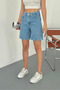 Women's High Waist Straight Fit Shorts Jeans