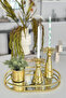 Oval Metal Tray Gold Mirrored Decorative Tray Presentation Tray - 2