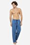 Men's Plaid Single Bottom Pajamas, Pocket Detail, 95% Cotton, 5% Lycra - 3