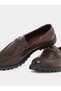 Croc-Textured Chain Accent Chunky Loafers - 3