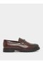 Croc-Textured Chain Accent Chunky Loafers