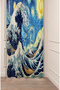 Katsushika Hokusai Great Wave Sea Ocean Famous Work Patterned Digital Printed (Single Wing) Background Curtain