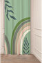 Leaf Bohemian Minimalist Beige Cream Patterned Special Design Digital Printed (Single Wing) Modern Background Curtain