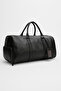 Sports Bag Travel Leather Black with Shoe Compartment - 2