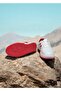 White-Red Two-Strap Unisex Daily Lightweight Sole Sneakers Sneakers - 4