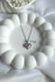 Design Steel Pink Zircon Stone Heart Pendant Y2K Aesthetic Necklace Women Accessory - 3