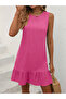 Women's Relaxed Fit Ruffled Crinkle Fabric Woven Dress - 2