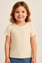 Pure Dots Girl's Ekovero Summer Beige T-Shirt