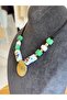 Green White Gold Murano Glass Beads Necklace - 5