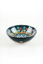 Handmade Dark Green Tulip Motif 20 cm Ceramic Bowl - 3