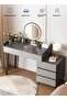 Modern Minimalist Dressing Table with LED Makeup Mirror and 3 Drawers for Storage 100*40*116CM - 5