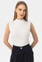 Women's Burgundy White 2-Piece Sleeveless Body Half Neck - 3