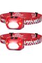 Headlamp LED, 6 Modes, Battery Powered, Waterproof IPX4 - Red