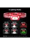 Headlamp LED, 6 Modes, Battery Powered, Waterproof IPX4 - Red - 3