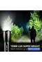 LED Flashlight Rechargeable, 15000 Lux, 5 Modes, Zoomable, USB Rechargeable, IPX4