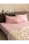 Odette King Size 100% Cotton Ranforce Fitted Sheet Set - Powder