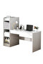 Home Office Desk, Simple Computer Desk With Opened Storage Shelves 132*40*120 cm - 7