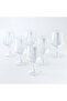 6-Pieces 430 ml Creative European Diamond Shaped High Foot Glass Juice Cup
