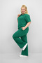 Women's Plus Size Short Sleeve Polo Neck Tracksuit Set 8188-25 - 4