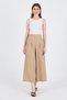 Mink Cotton Linen Textured High Waist Pleated Palazzo Trousers 4819A