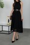 Women Halter Neckline with Belt Chiffon Dress Nbmy3734 - 2