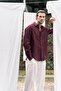 Ombretta Burgundy Linen Oversize Men's Shirt - 2