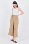 Mink Linen Textured Cotton Side Detailed Wide Leg Trousers 4820A - 3