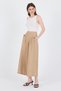 Mink Cotton Linen Textured High Waist Pleated Palazzo Trousers 4819A - 3