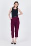 Burgundy High Waist Belted Carrot Cut Trousers 6418A - 7