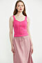 Ribbed Button Detailed Basic Undershirt - Fuchsia - 3