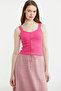 Ribbed Button Detailed Basic Undershirt - Fuchsia