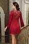 İmaj 4207 Burgundy Color Satin 2-Piece Nightgown and Dressing Gown Set - 3