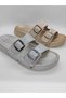 Women's Silvery and Shiny Elegant Orthopedic Double Buckle Slippers - 6