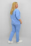 Women's Plus Size Short Sleeve Floral Embroidered Tracksuit Set 8199-25 - 6